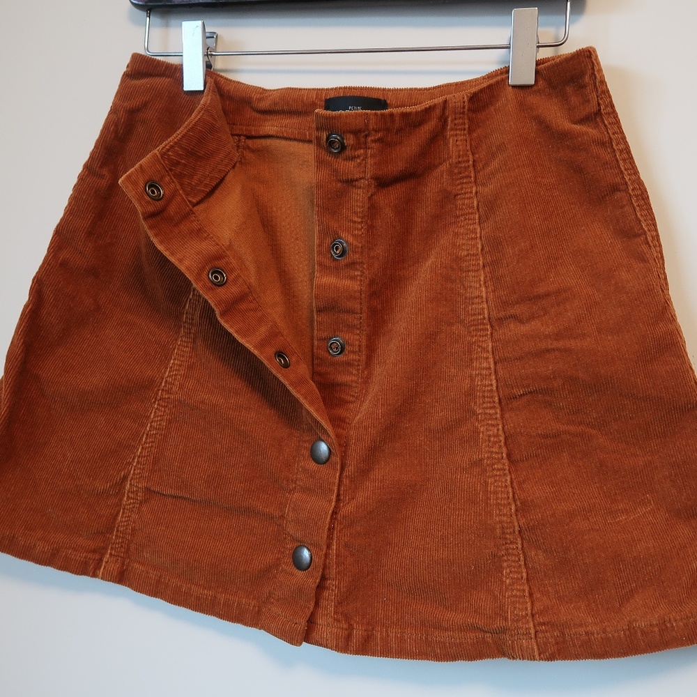 Topshop Button Front Corduroy A-line Skirt Size 6P